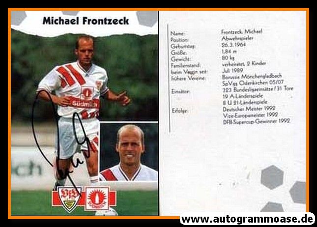 Autogramm Fussball | VfB Stuttgart | 1993 | Michael FRONTZECK (2)