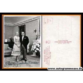 Autogramme Adel | Grace + Rainier DE MONACO | 1956 Druck (Hochzeitsbild)