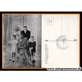 Autogrammkarte Adel | Grace + Rainier DE MONACO | 1960er (Familienbild SW)