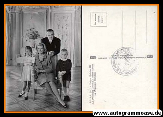 AK Adel | Grace + Rainier DE MONACO | 1960er (Familienbild SW)