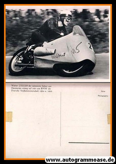 Autogramm Motorrad | Walter ZELLER | 1956 (Rennszene BMW 500ccm)