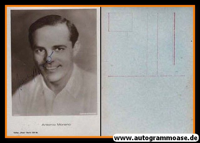Autogramm Schauspieler | Antonio MORENO | 1920er (Portrait SW) Ross SW68