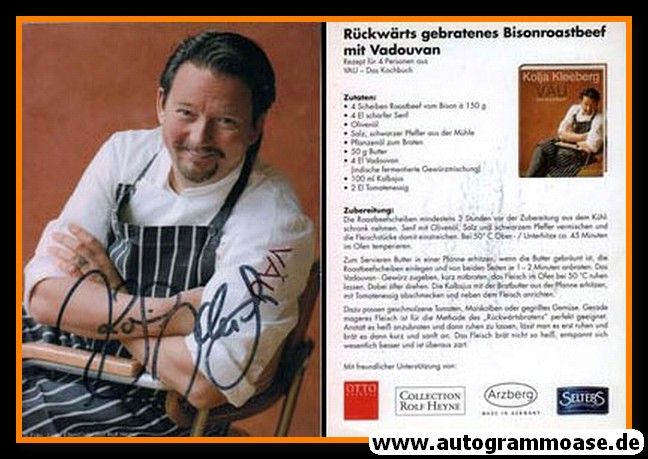 Autogramm Koch | Kolja KLEEBERG | 2008 "VAU Kochbuch"