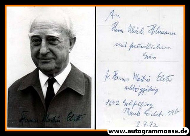 Autogramm Literatur | Hanns Martin ELSTER | 1970er (Portrait SW)