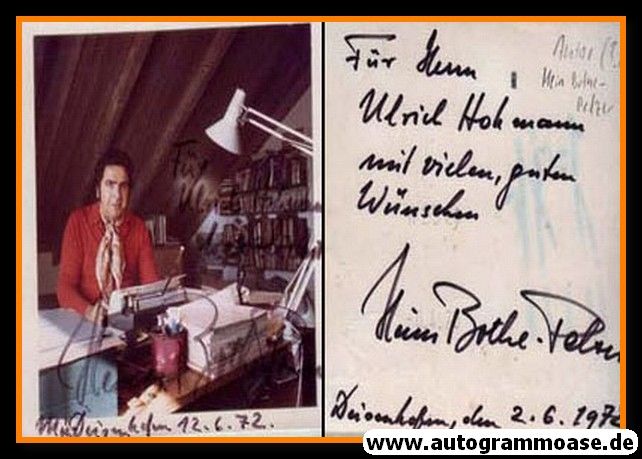 Autogramm Drehbuchautor | Heinz BOTHE-PELZER | 1970er Foto (Portrait Color)