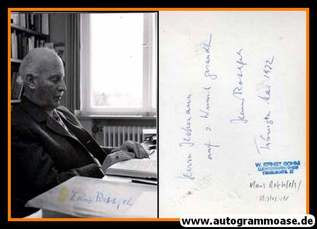 Autogramm Wissenschaft | Hans ROTHFELS | 1970er (Portrait SW)