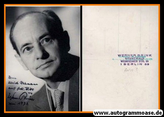 Autogramm Literatur | Werner BRINK | 1970er (Portrait SW)
