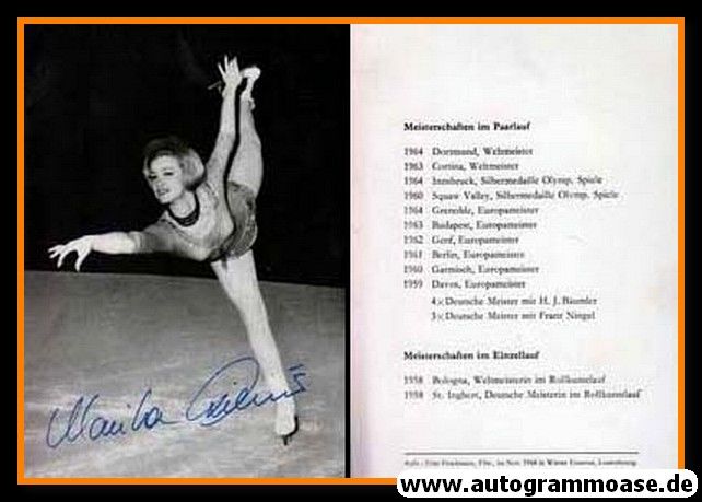 Autogramm Eiskunstlauf | Marika KILIUS | 1964 (Portrait SW)