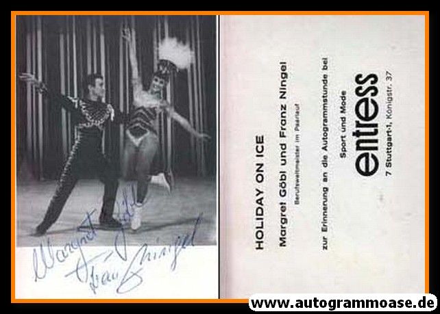 Autogramme Eiskunstlauf | Franz NINGEL + Margret GÖBL | 1960er (Holiday On Ice)