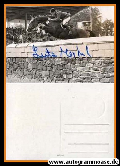 Autogramm Reiten | Lutz MERKEL | 1970er (Sprungszene SW)