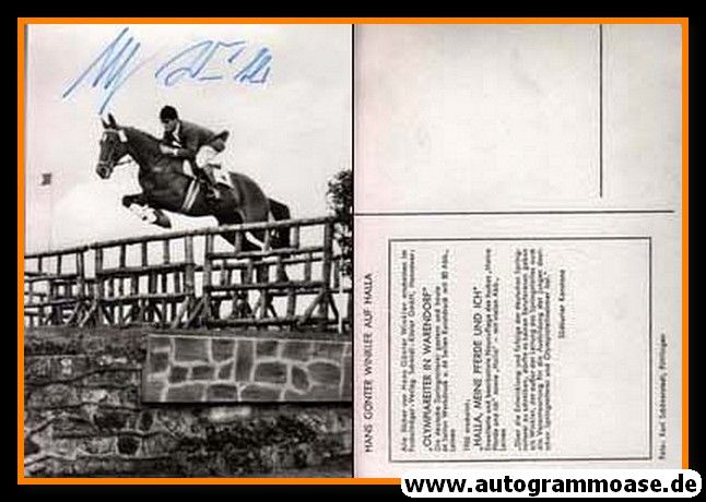 Autogramm Reiten | Hans Günter WINKLER | 1970er (Sprungszene SW Halla) OS-Gold