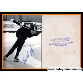 Autogramm Eisschnelllauf | Monika PFLUG | 1970er (Rennszene SW)