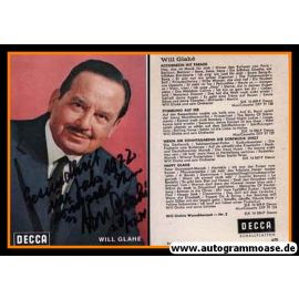 Autogramm Akkordeon | Will GLAHE | 1970er (Portrait Color) Decca