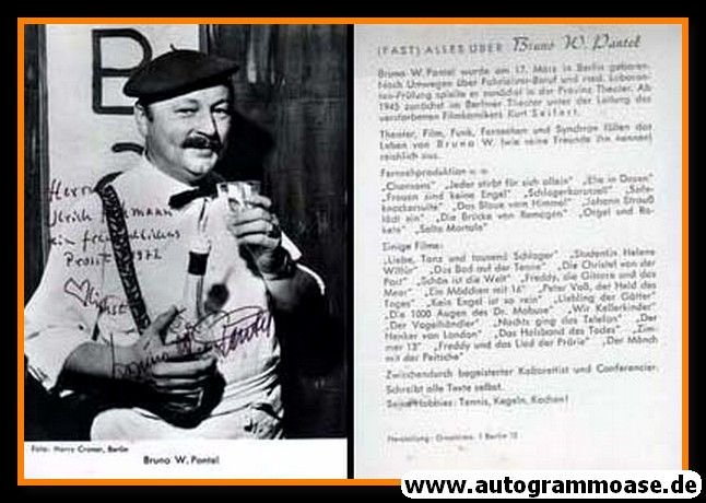 Autogramm Schauspieler | Bruno W. PANTEL | 1970er (Portrait SW Graphima)