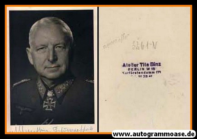 Autogramm Militär | Erich VON MANSTEIN | 1960er (Portrait SW) Generalfeldmarschall