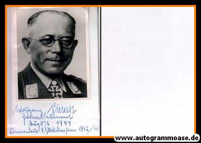 Autogramm Militär | Wolfgang PICKERT | 1944 Foto (Portrait SW) General Flakartillerie