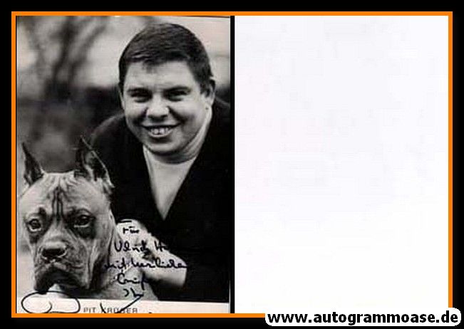 Autogramm Schauspieler | Pit KRÜGER | 1970er (Portrait SW mit Hund)