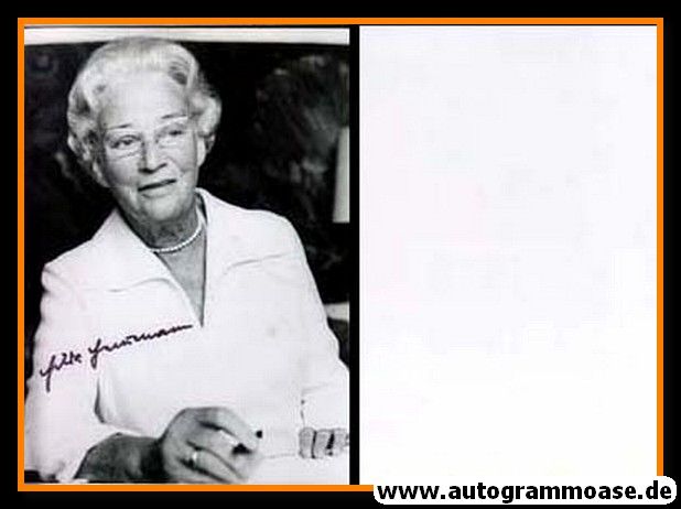 Autogramm Politik | Hilda HEINEMANN | 1970er (Portrait SW) Ehefrau Bundespräsident