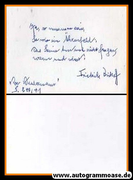 Autogramm Literatur | Friedrich BISCHOFF | 1970er (Gedicht)