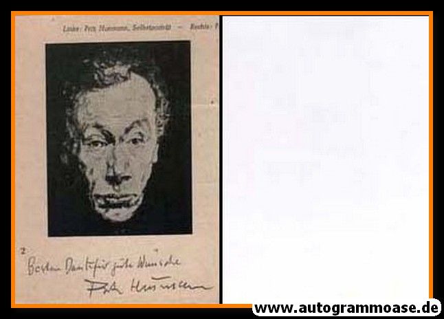 Autogramm Kunst | Fritz HUSMANN | 1970er (Selbstportrait SW)