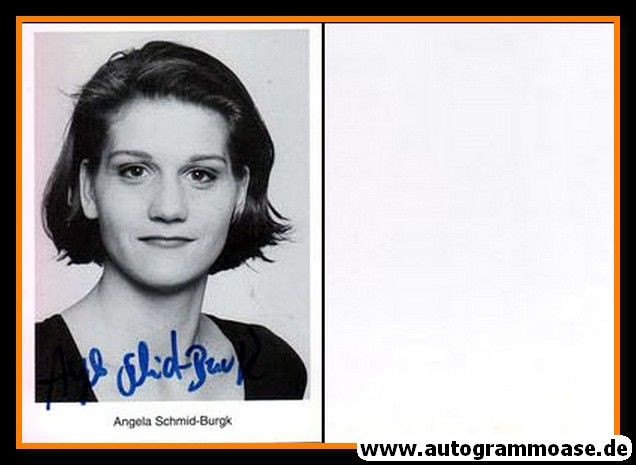 Autogramm Schauspieler | Angela SCHMID-BURGK | 1990er (Portrait SW)