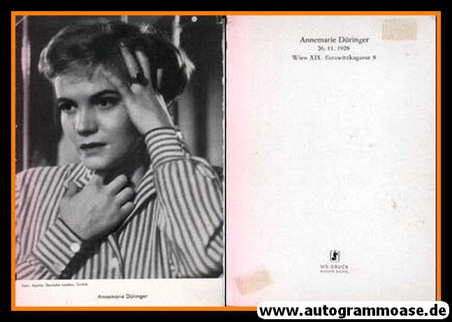 Filmpostkarte | Annemarie DÜRINGER | 1950er (Portrait SW) WS