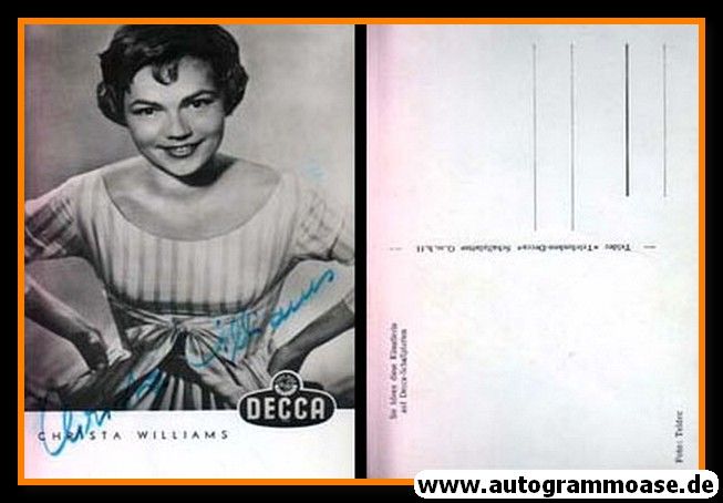 Autogramm Schlager | Christa WILLIAMS | 1950er (Portrait SW) Decca