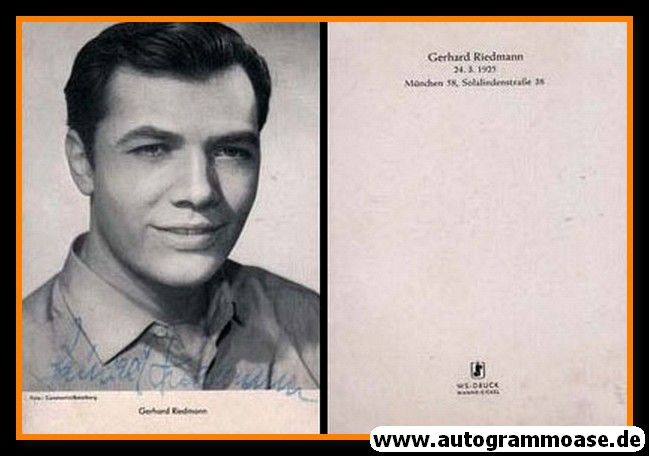 Autogramm Schauspieler | Gerhard RIEDMANN | 1950er (Portrait SW WS)