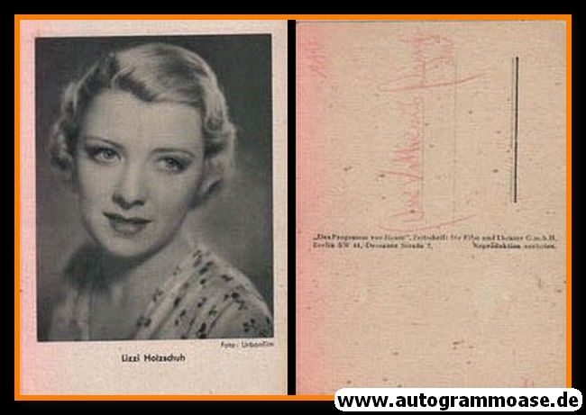 Filmpostkarte | Lizzi HOLZSCHUH | 1930er (Portrait SW) Urbanfilm