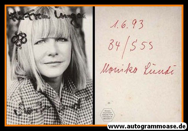 Autogramm Schauspieler | Monika LUNDI | 1980er (Portrait SW)