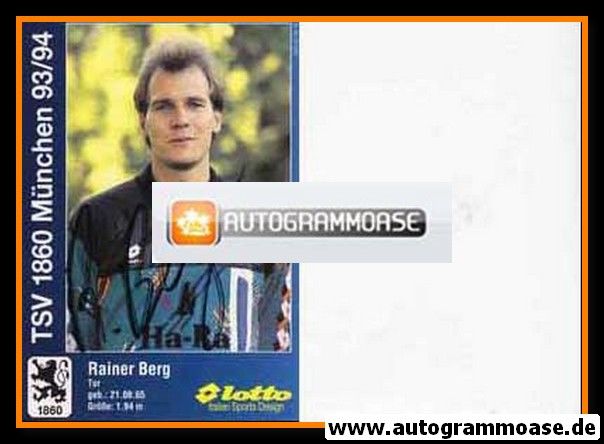 Autogramm Fussball | TSV 1860 München | 1993 | Rainer BERG