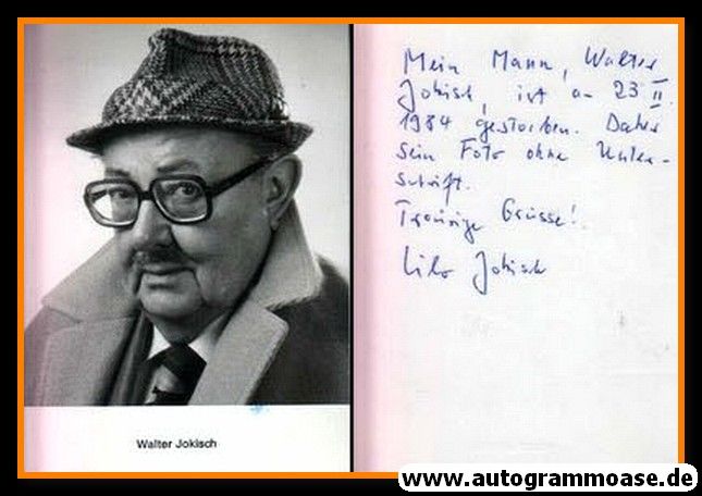 AK Schauspieler | Walter JOKISCH | 1980er (Portrait SW) Brief Witwe