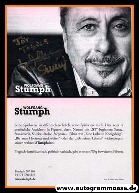 Autogramm Schauspieler | Wolfgang STUMPH | 2010er (Portrait SW)