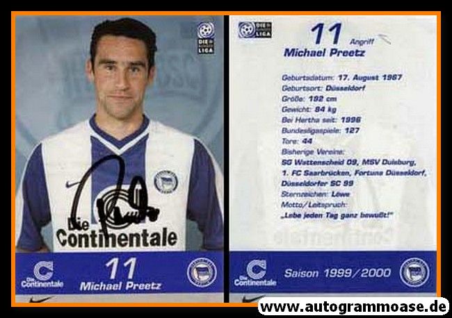 Autogramm Fussball | Hertha BSC Berlin | 1999 | Michael PREETZ