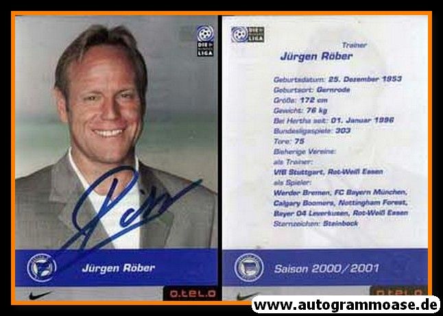 Autogramm Fussball | Hertha BSC Berlin | 2000 | Jürgen RÖBER