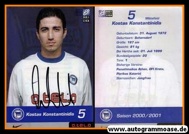 Autogramm Fussball | Hertha BSC Berlin | 2000 | Kostas KONSTANTINIDIS