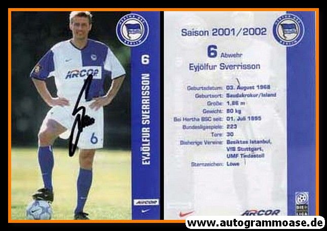 Autogramm Fussball | Hertha BSC Berlin | 2001 Arcor | Eyjölfür SVERRISSON