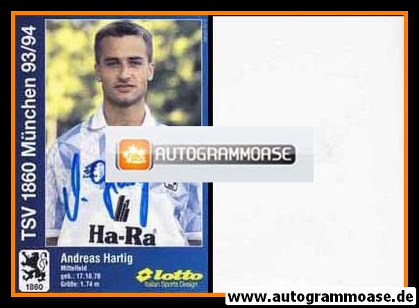 Autogramm Fussball | TSV 1860 München | 1993 | Andreas HARTIG