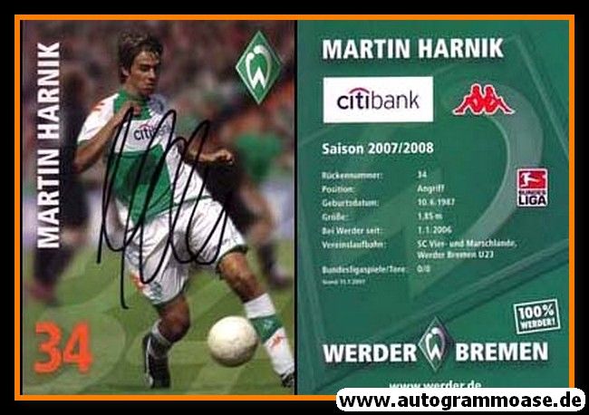 Autogramm Fussball | SV Werder Bremen | 2007 | Martin HARNIK (1)