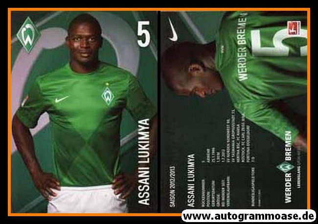 Autogramm Fussball | SV Werder Bremen | 2012 | Assani LUKIMYA (ohne Logo)