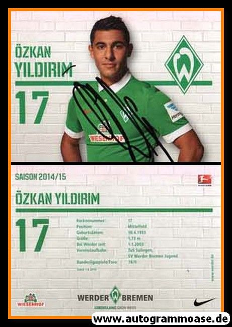 Autogramm Fussball | SV Werder Bremen | 2014 | Özkan YILDIRIM