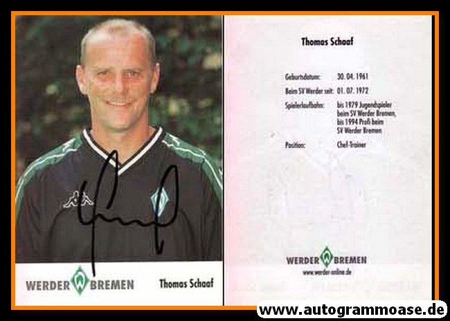 Autogramm Fussball | SV Werder Bremen | 2001 | Thomas SCHAAF