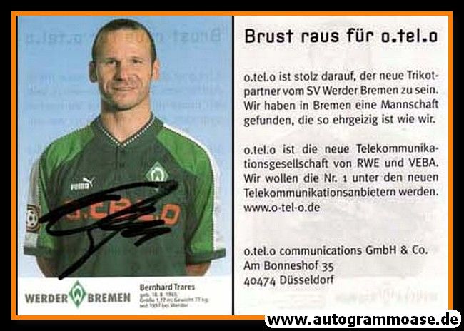 Autogramm Fussball | SV Werder Bremen | 1997 blau | Bernhard TRARES