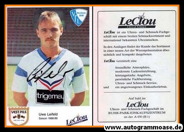 Autogramm Fussball | VfL Bochum | 1988 | Uwe LEIFELD