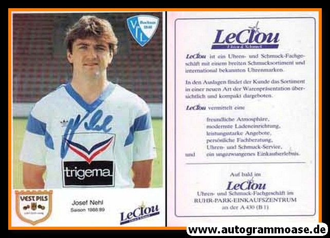 Autogramm Fussball | VfL Bochum | 1988 | Josef NEHL