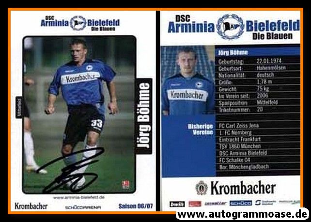 Autogramm Fussball | DSC Arminia Bielefeld | 2006 | Jörg BÖHME