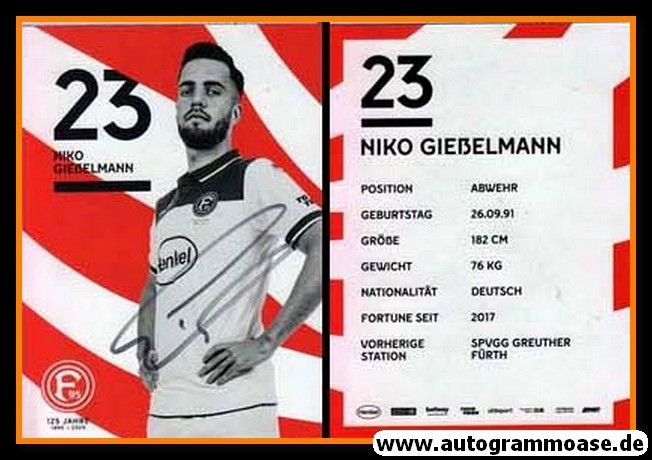 Autogramm Fussball | Fortuna Düsseldorf | 2019 | Niko GIESSELMANN