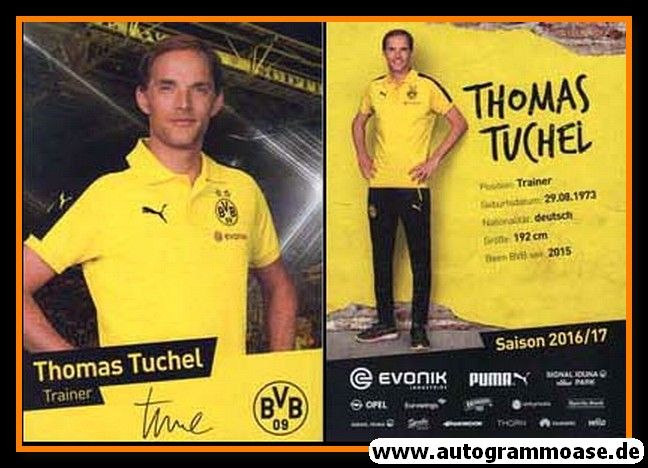 Autogramm Fussball | Borussia Dortmund | 2016 Druck | Thomas TUCHEL