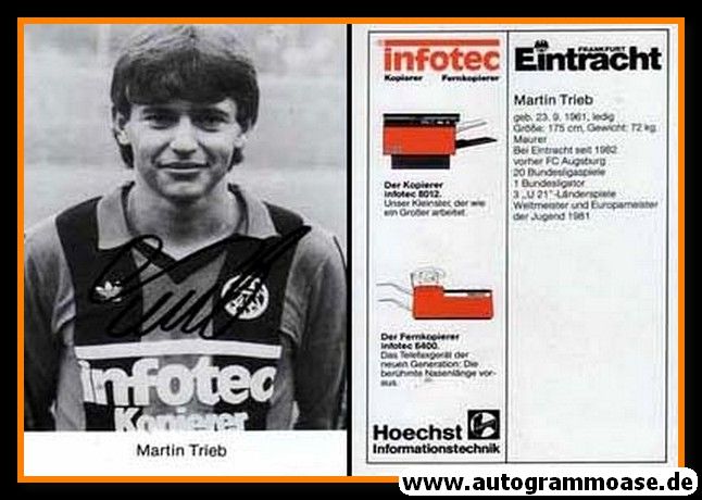Autogramm Fussball | Eintracht Frankfurt | 1983 | Martin TRIEB