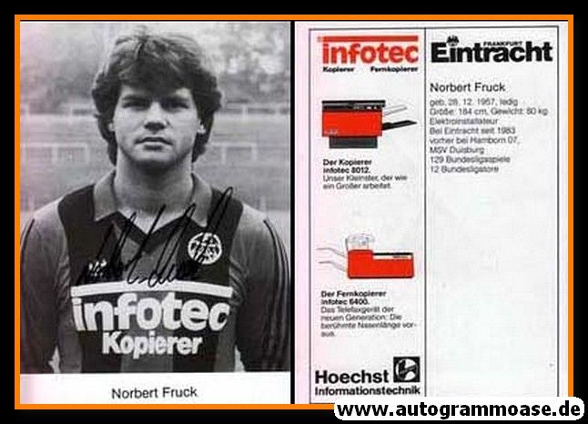 Autogramm Fussball | Eintracht Frankfurt | 1983 | Norbert FRUCK